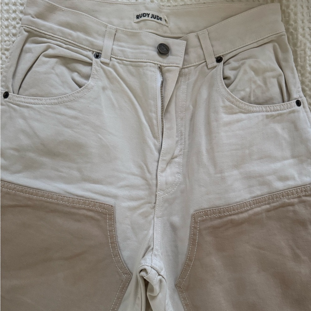 Rudy Jude Cream and Tan Utility Pants Size 2